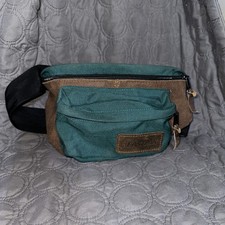 Eastpak Vintage Dark Teal Green Wide Strap Hip Sack Fanny Pack Made In The USA