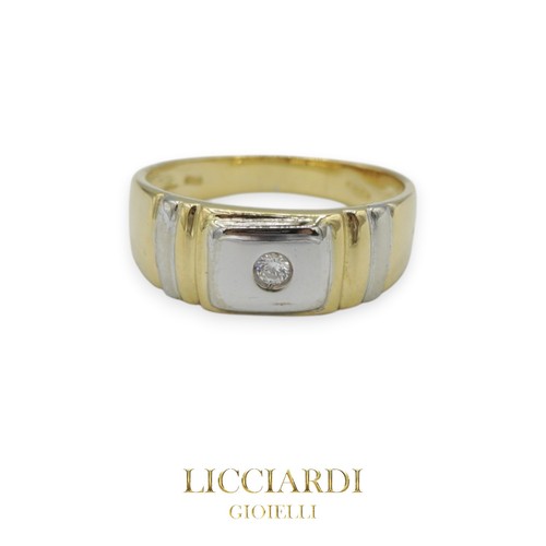 Bague solitaire homme jaune - bague,