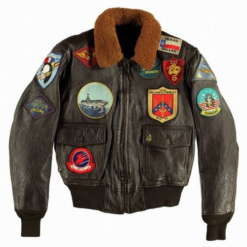 Blouson aviateur cuir navy - aviateur,