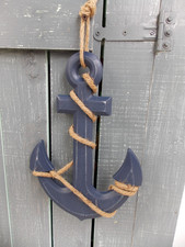Ancre marine décorative en bois et cordage ,neuve, 32x22cm