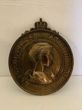 WWI Belgium Queen 'Elisabeth Reine Des Belges’ 1916 Bronze Brass Wall Hanging
