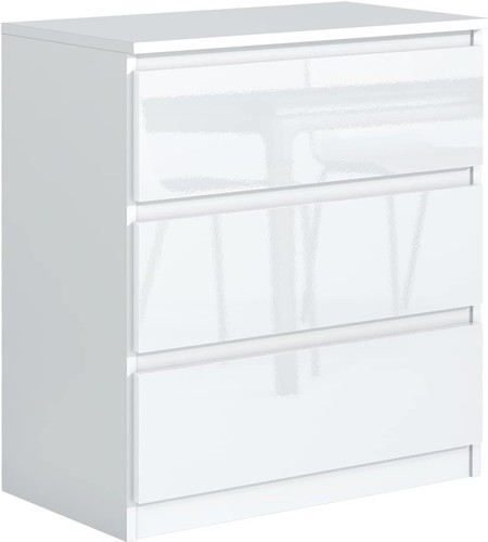 Commode blanche brillante avec - blanche,