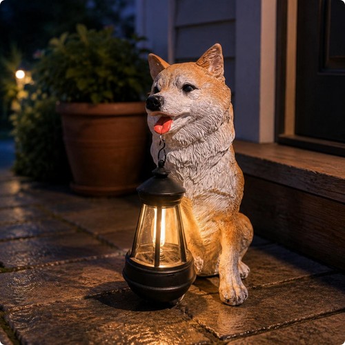 Statue chien avec - de,