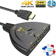 HDMI Switch 4k HDMI Sélecteur 3-Port Switcher HDMI Splitter Câble Xbox PS3 PS4