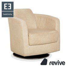 Ewald Schillig Fauteuil En Cuir Crème Beige Avec Fonction Pivotante