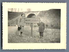 Belgique, Denée, Abbaye de Maredsous Vintage silver print.  Tirage argentique 