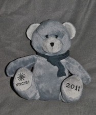 🍀Peluche Doudou Ours NOCIBE 2011 Gris Echarpe Noire  Grise Foncé Nocibé TTBE