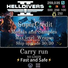 HELLDIVERS 2  SuperCredit/Medals /Samples XP MAX ⭐NO LOGIN ⭐Cheap and Fast