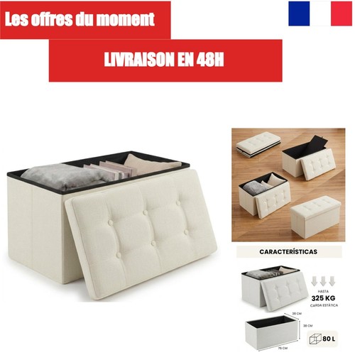 Pouf rangement pliable - pouf,