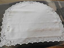 antique Richelieu crib crib pillowcase, yarn & embroidery