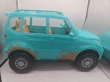 Barbie SUV Jeep Camping Fun Off Road Mudding Model Vehicle #FGC99 Teal Blue 2016