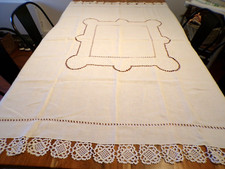 Nappe  en lin blanc avec