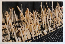 Candles, candles, church, Portugal - vintage photo snaphsot c. 1990