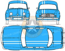 BANDES BLANCHES POUR RENAULT DAUPHINE GORDINI AUTOCOLLANT STICKER AUTO BD108