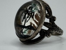 Vintage Hoffman Sterling Silver 925 Mopho Butterfly Ring Size4.5 Beach Palm Tree