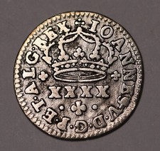 Portugal 1/2 Tostão / 50 Reis Silver Coin João V Porto KM# 200 ND (1706-1721)