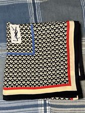 Vintage 1980s Large Multi-Color Yves Saint Laurent YSL Foulard 100% Silk Scarf.