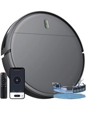 BR151 Robot Vacuum Cleaner Auto Charging 6000Pa Power App - black