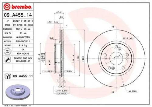 Disque frein ventilé - frein, de