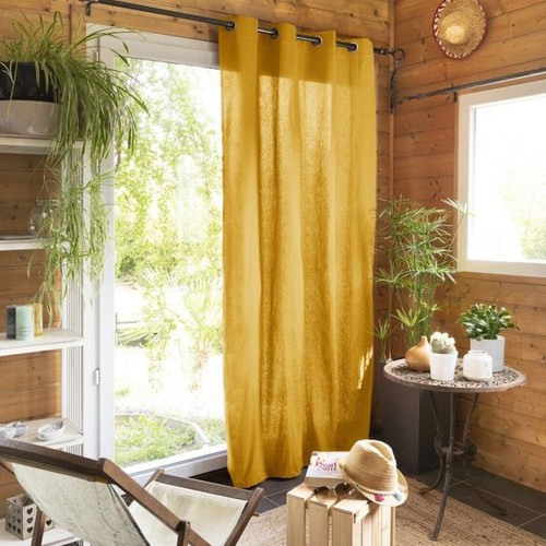 Rideau 140x260 coton safran - coton,