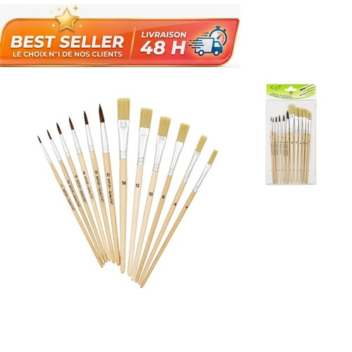 Set pinceaux peinture - 12,