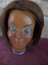 SUPERBE TETE A COIFFER ANCIENNE POSTICHE D ART  ETS J. LECLABART