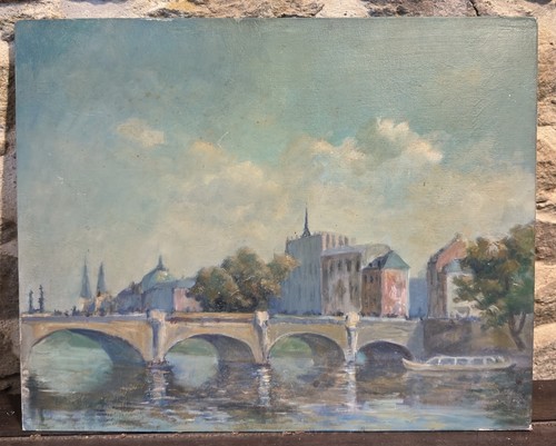 Huile sur panneau - :, paysage
