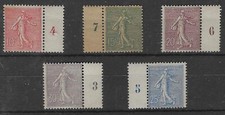 No 129 à 133  xx  BORD DE FEUILLE  MILLESIME  SUPERBE COTE   TIMBRES 1020 euros