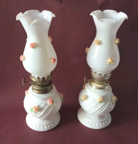 Lampes pétrole opaline - 2, &