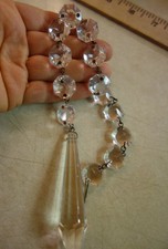 1 STRAND vintage Crystal Glass Prism suncatcher swag Lamp Chandelier sconce Part