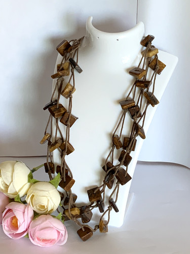Collier perle bois de - bois,