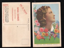 Advertising postcard: notice of passage GRAINES LE PAYSAN reinede Paris 1937 (P46505)