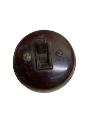 ANTIQUE BAKELITE SWITCH SINGLE BUTTON NOT PORCELAIN SOCKET 