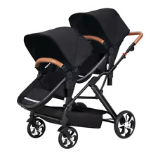 Poussette double bébé et enfant, vue haute avec amortisseur, stock UE