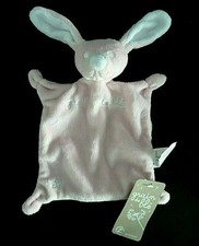 G8. Doudou plat GRAIN DE BLE Zannier LAPIN rose blanc étoile NEUF AVEC ETIQUETTE
