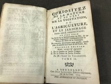 Livre ancien curiositez de la nature agriculture jardinage abbé Vallemont 1723