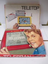 LOT RARE TELETOP Jaune Yellow + TELECRAN Rouge Red JR Jouets Rationnels VINTAGE