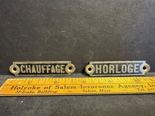 Vintage brass sign tags - brass,