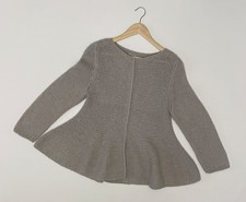 Sarah Pacini Sweater Peplum Hem Grey Size Approx.S