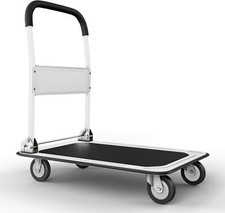 ( USED ) Folding Hand Truck Dolly Cart 330lbs Wheels Luggage Trolley White