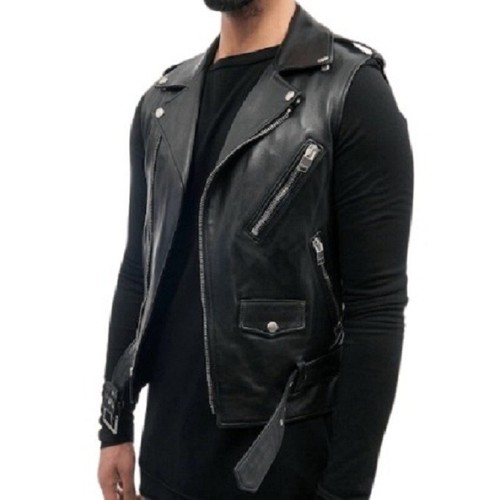 Gilet cuir motard homme homme
