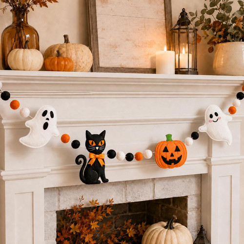 Halloween felt banner - ft,