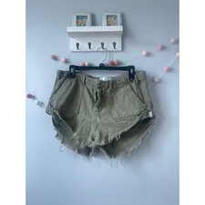 One Teaspoon Militaire Bandits Shorts Army Khaki Green