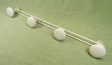 Ancien Porte-Manteau Mural à 4 Patères - en Métal Blanc - Vintage 1960's