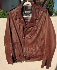 RARE DISCONTINUED SCHOTT PERFECTO 626VN BROWN LEATHER MOTORCYCLE JACKET USA MADE