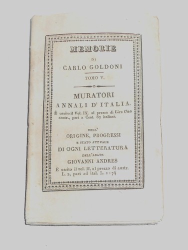 Mémoires carlo goldoni - mémoires,