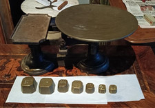 Ancienne Balance En Fonte Avec Poids Fin XIX Siècle