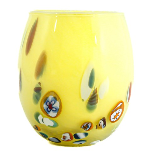 Tasse verre murano jaune - verre,