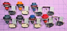 Set of 7 Used NINTENDO Arcade cabinet buttons on brackets with switches