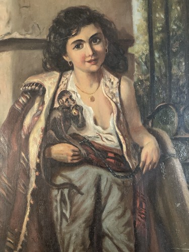 Peinture huile bois jeune - peinture,